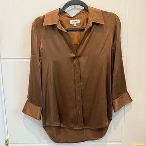 L'Agence Dani three-quarter sleeve silk blouse